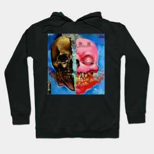 Skull with a split personality Hoodie